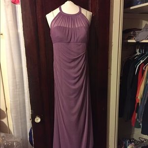 Long Mesh Dress with Illusion Neckline